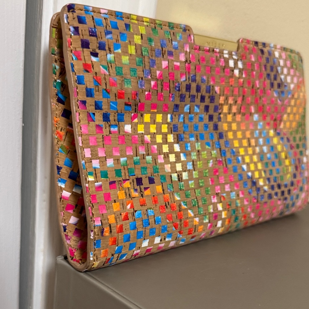 MILLY Luxe Colorblock Woven Clutch